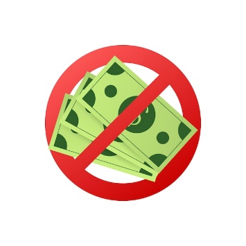 Premium Vector | Abstract icon with red no money for paper design. vector  illustration.